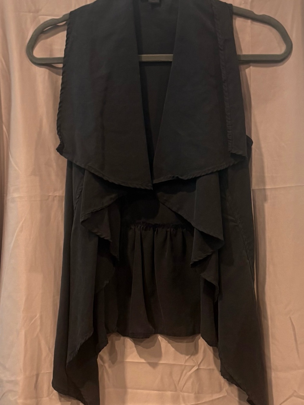 Forever 21 Black Draped Ruffled Vest